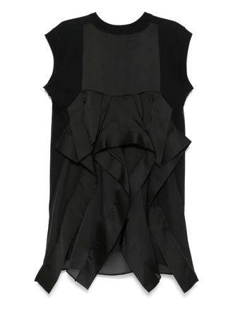 sacai layer-detail mini dress - Black