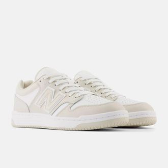 New Balance Mens New Balance 480 BB480LBB Sneakers Timberwolf Leather Lifestyle Shoes RHS7288