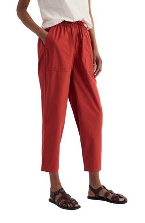 Seasalt Cornwall Sholl Drawstring Tapered Organic Cotton Twill Pants in Masala at Nordstrom, Size 12 Us