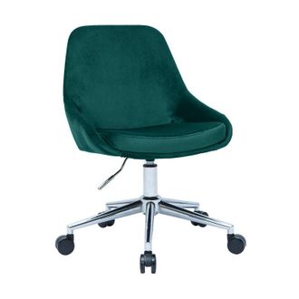 Miliboo Miliboo - Sgabelli da bar design regolabili in tessuto velluto blu petrolio e metallo nero 360&deg; holo