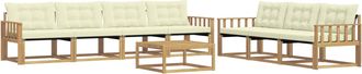 vidaXL Conjunto De Sof&aacute;s De Exterior 8 Uds. Blanco Y Crema Vidaxl
