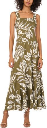 Vince Camuto Print Sleeveless Maxi Dress in Pesto at Nordstrom, Size Xx-Small
