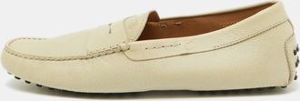 Tod's Tods Off White Leather Slip On Loafers