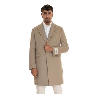 Paoloni Wollen jas met 3 knopen - Heren - Mantel - Beige - XL - Wol - Jassen