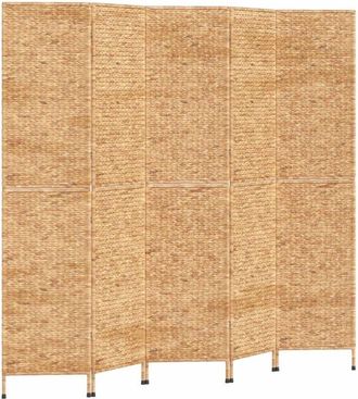 vidaXL Room Divider 5-Panel 205x180 cm Water Hyacinth Vidaxl