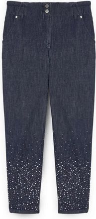 Fiorella Rubino Balloon Jeans met lichtgevende applicaties - Dames - Loose Fit Jeans - Blauw - XL - Katoen - Jeans