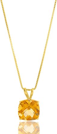 MAX + STONE 925 Sterling Silver or 14k Gold 8mm Cushion Cut Gemstone Pendent Necklace
