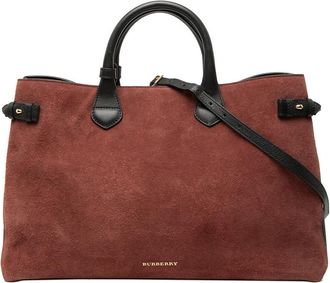 Burberry Pre-owned Burberry Large Suede and Calfskin Banner Satchel Ladies VGJ5VE2YRFYI3SRR