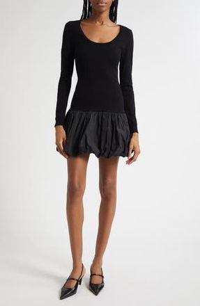 Cinq &agrave; Sept Brisa Long Sleeve Minidress in Black at Nordstrom Rack, Size Medium