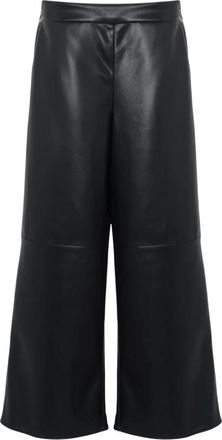 Max Mara Leren Broek - Dames - Leren Broeken - Zwart - S - Leer - Broeken