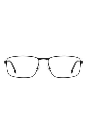 Carrera 57mm Rectangular Optical Glasses in Black Grey at Nordstrom