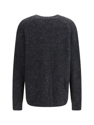 Isabel Marant Womens Eborah Cardigan Alpaca Blend Medium Grey Sweater