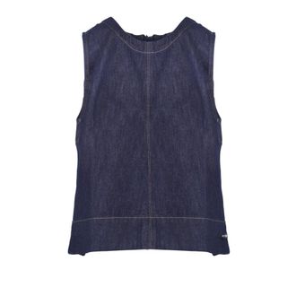 Roy Rogers Sleeveless Tops, female, Blue, Size: L Top Lili cropped