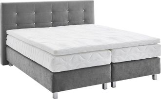 Westfalia Polsterbetten Boxspringbett mit Knöpfen in Kristalloptik, wahlweise mit Topper