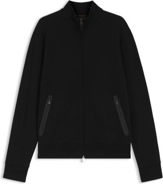 BOSS Waffle-texture zip sweatshirt in a cotton blend