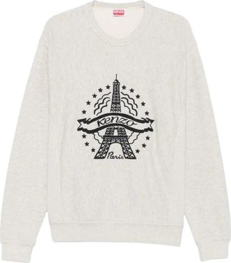 Kenzo Eiffel Tower Graphic Sweatshirt - Heren - Sweatshirts & Hoodies - Grijs - Maat: L Katoen