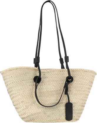 Catarzi Strooi tas met logo - Dames - Schoudertassen - Beige - ONE Size - Tassen