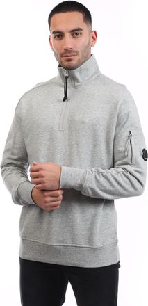 C.P. Company Mens C.P. Company Diagonal Raised Fleece Half-Zip Sweatshirt in Grey