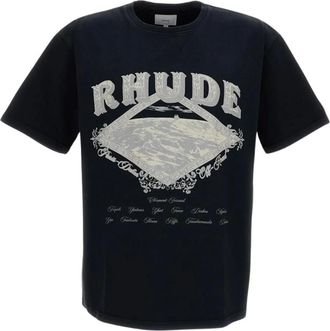 Rhude Heren, Tops, Blauw, Maat: L Katoen