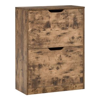 HOMCOM HOMCOM Industrial Shoe Cabinet - Brown - Home Living | TJ Hughes