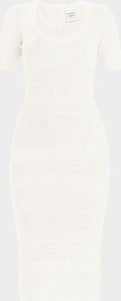H&eacute;rve L&eacute;ger Marianne Short-Sleeve Midi Bandage Dress