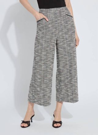 Lyss&eacute; Charlotte Ankle Length Tweed Palazzo Pants In Grey