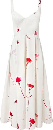 Alejandra Alonso Rojas Abito midi a fiori - Bianco