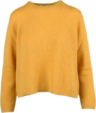 KANGRA Pullover Girocollo - Dames - Ronde hals truien - Geel - M - Wol - Truien & Vesten