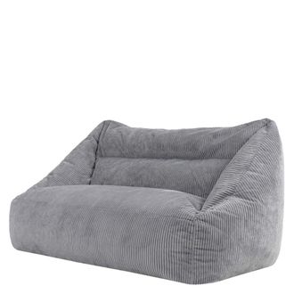Icon Brand Puf sof&aacute; gigante de dos plazas en pana gris claro