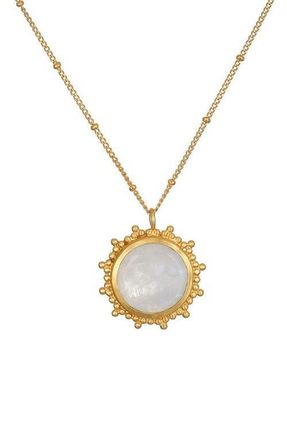 Satya Jewelry Drift Into Daydreams Moonstone Gemstone Necklace in Gold at Nordstrom