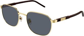 Gucci Sunglasses, male, Yellow, Size: 54 MM Lettering Square Sunglasses