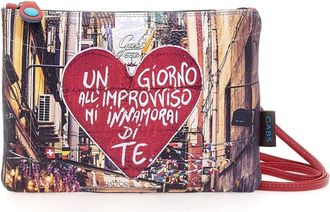 Gabs Rode Zwarte Logo Clutch - Dames - Schoudertassen - Rood - ONE Size - Leer - Tassen