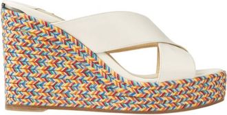 Jimmy Choo London Dovina 100 Leather Wedge Sandals, Brand Size 34.5 ( US Size 4.5 )
