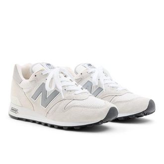 New Balance Unisex Made in USA 1300 in Grigio/Bianca, Pelle Scamosciata/Rete, Taglia 42.5
