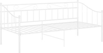 vidaXL Sofa Bed Frame without Mattress White Metal 90x200 cm Vidaxl