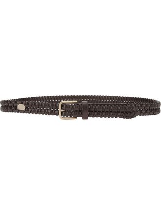 Dolce & Gabbana woven leather belt - women - Calf Leather - 100 - Black