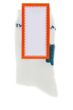 Gallo Mens White Stretch Cotton Blend Socks Biancoconriga Calze
