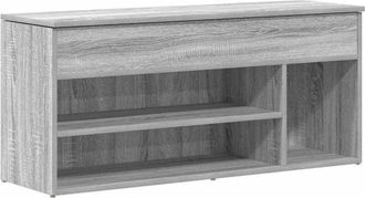vidaXL Shoe Bench Grey Sonoma 102x30.5x45 cm Engineered Wood Vidaxl