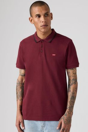 Levi's Housemark Polo Shirt - Hombre - 2XL - Rojo / Wood Tipping Stripe Tawny Port