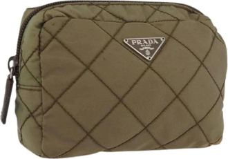 Prada Pre-owned Bags, female, Green, Size: ONE SIZE Pre-owned Nylon Pouch