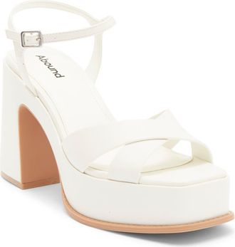 Abound Denver Platform Block Heel Sandal in Ivory Cream at Nordstrom Rack, Size 8.5