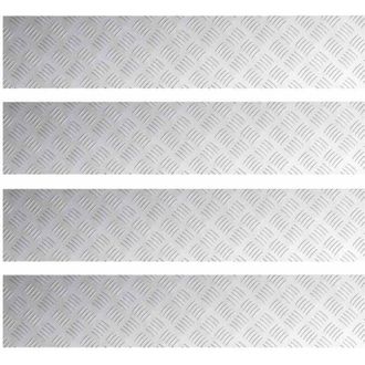 vidaXL Dischi Quadrati 4 pcs Argento 100 x 20 cm Alluminio - Vidaxl