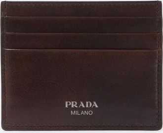 Prada Logo leather card holder