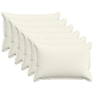 vidaXL Funda De Almohada 6 Uds. Houten Crema 40 X 60 Cm Pana Vidaxl