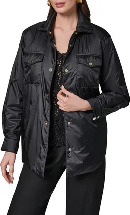 DKNY Snap Front Shirt Jacket in Black at Nordstrom, Size X-Large