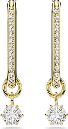 Swarovski Constella Crystal Hoop Earrings in Gold/White at Nordstrom