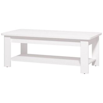 Dmora Tavolino da Salotto Pella, un Vano, Forma Rettangolare, Materiale Piano in Legno Nobilitato, 124x60x45h cm Bianco