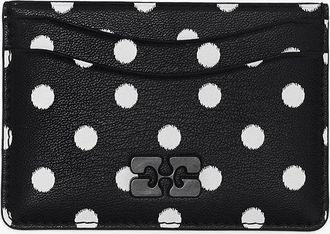 Ganni Black Bou Card Holder with Dots