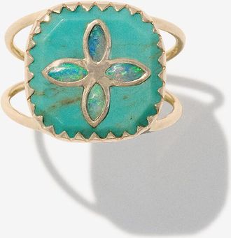 Pascale Monvoisin Goldring mit Türkis Bowie N°2