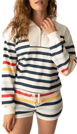 PJ Salvage Martime Quarter Zip Pullover in Ivory at Nordstrom, Size X-Small